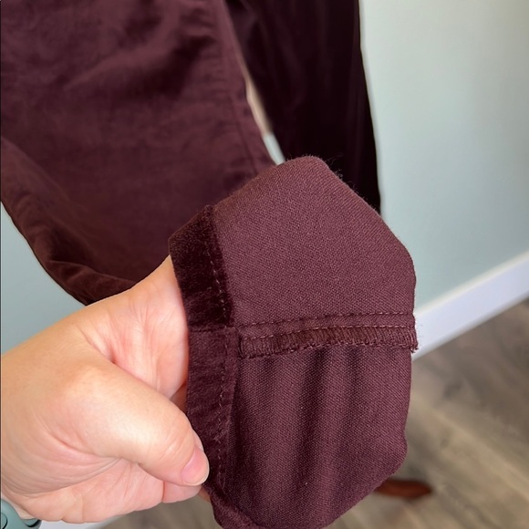 Well Worn - Burgundy High Rise Skinny Velvet Trousers - Picture 4 of 6